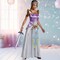Womens Zelda Deluxe Costume Purple Gold Dress with Tiara for Halloween Cosplay